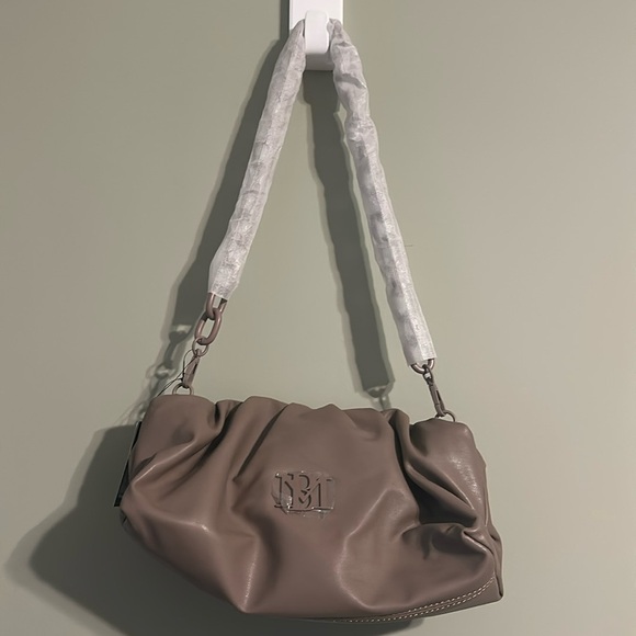 Badgley Mischka Wrapped Frame Clutch TAUPE - Picture 1 of 7